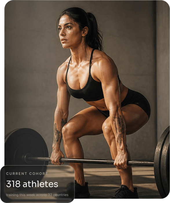 Female athlete performing a heavy barbell deadlift during strength training